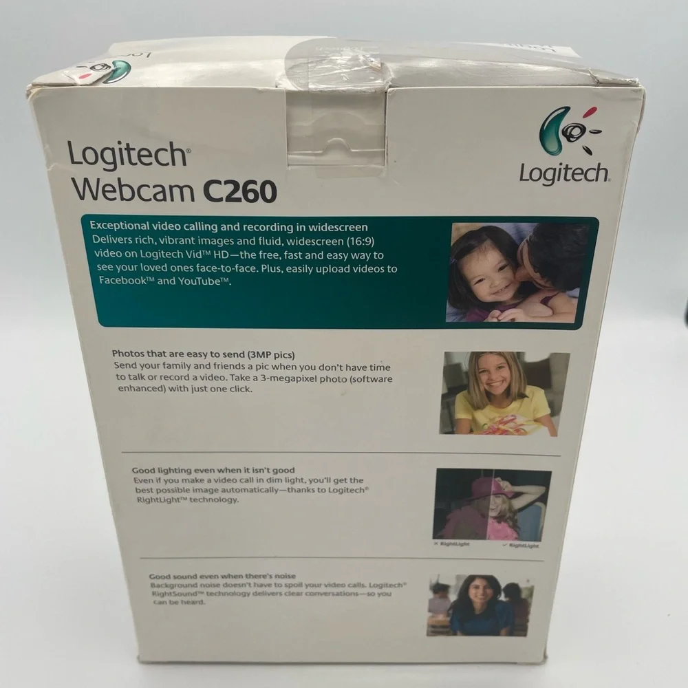Logitech C260 Webcam - Black and White Design